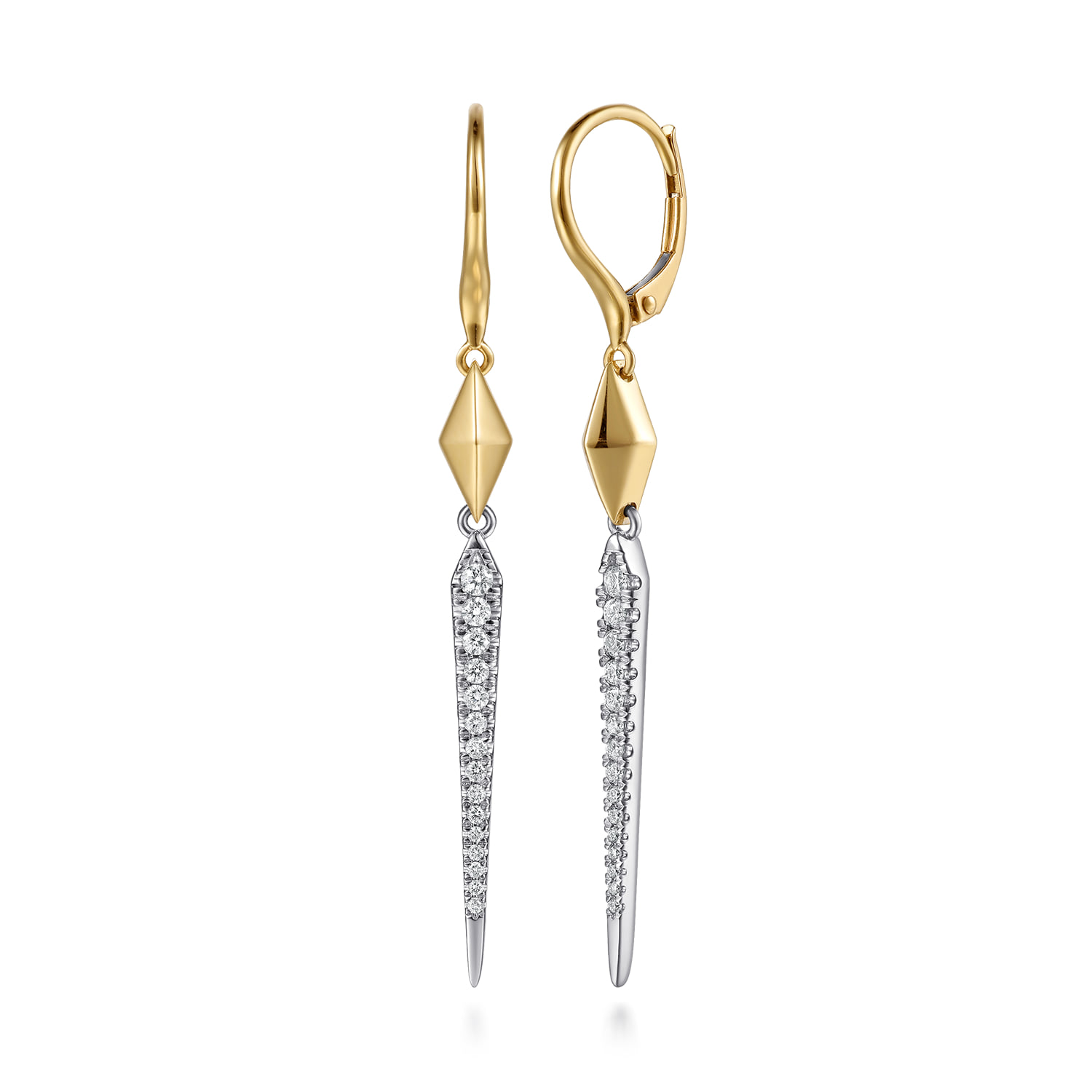 Graduating Diamond Kite Shape Huggie Drop Earrings