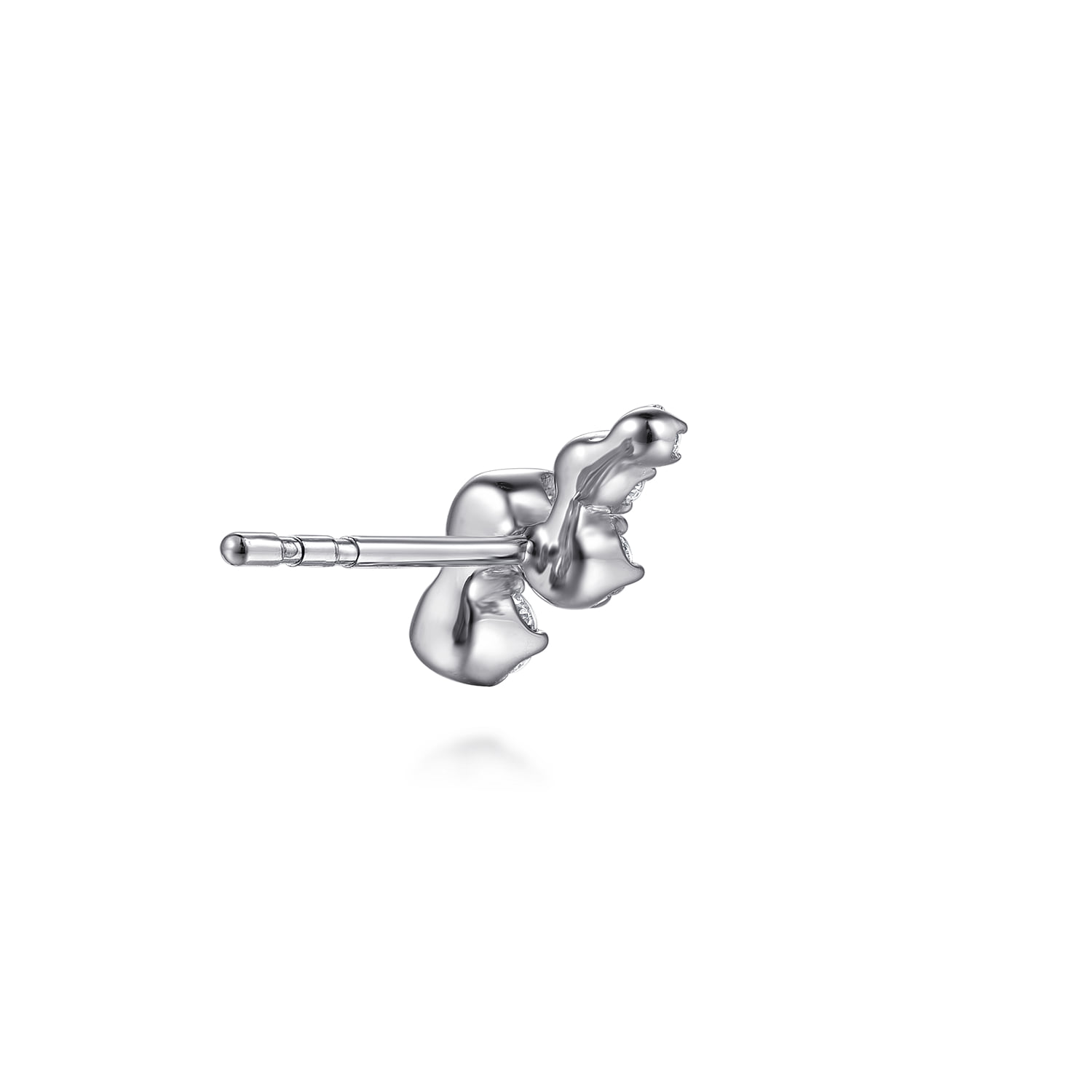 Graduating Diamond Stud Earrings in 14K White Gold, photograph 2