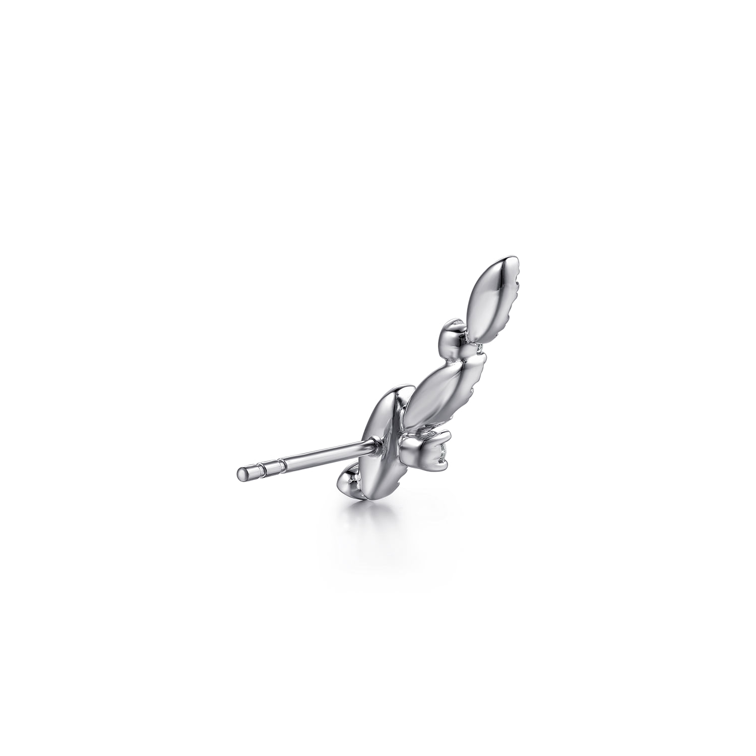 Diamond Ear Climber Earrings in 14K White Gold, photograph 2