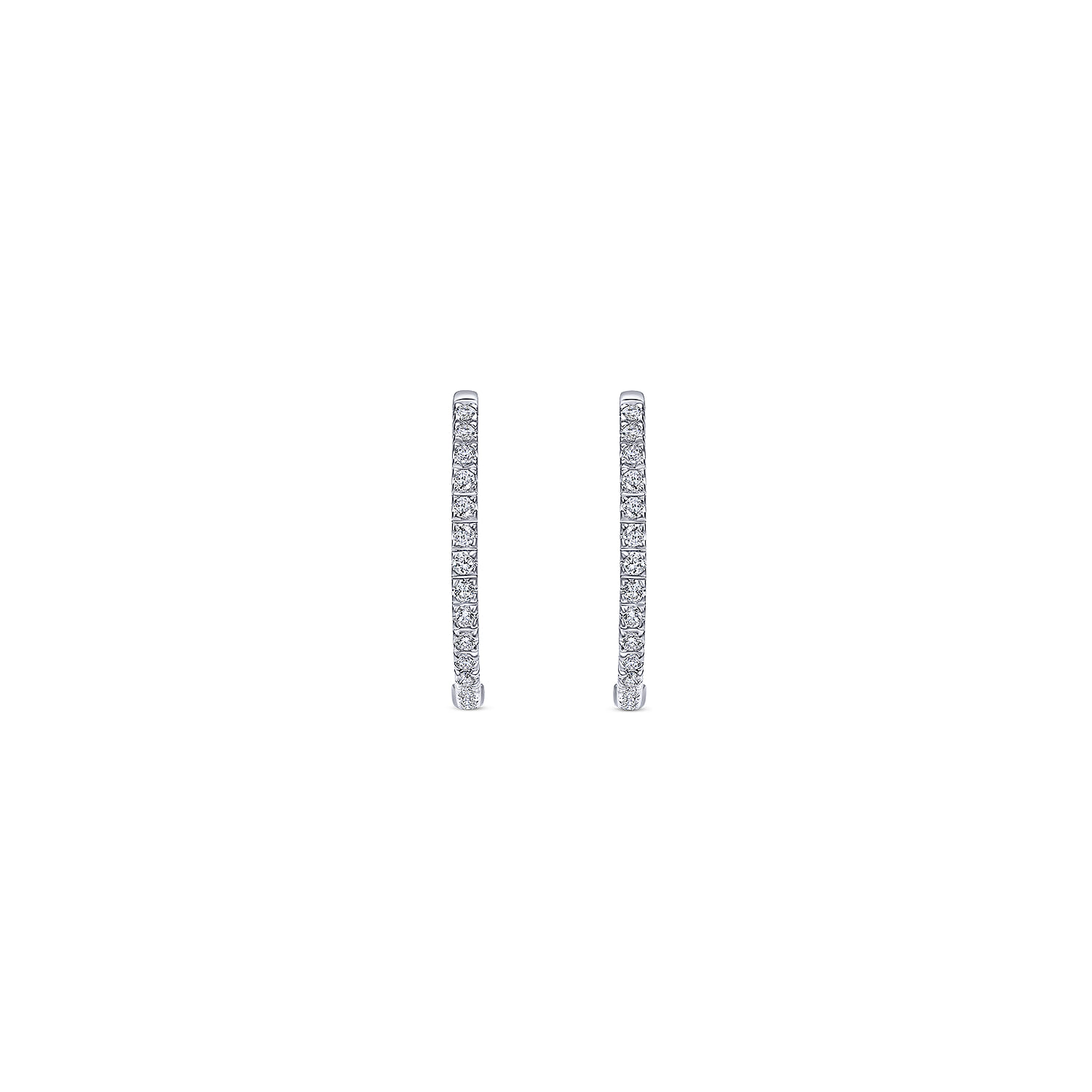 20mm Inside Out Diamond Hoop Earrings in 14K White Gold, photograph 3