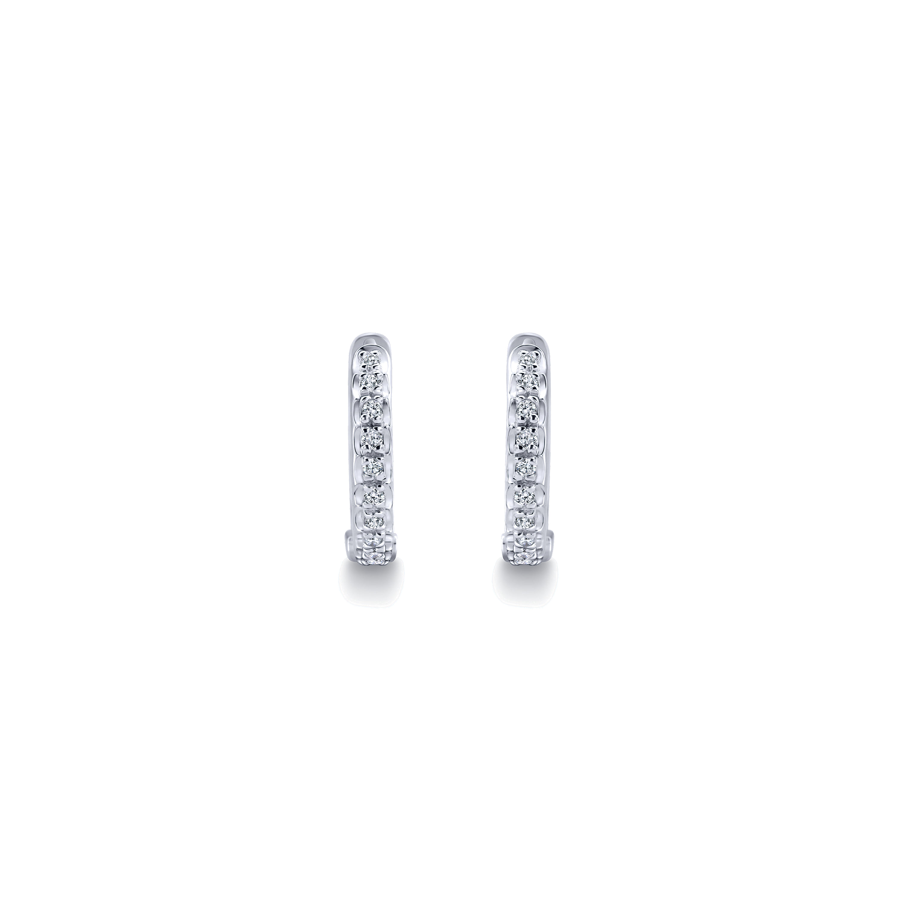 10mm Diamond Huggies in 14K White Gold, photograph 3