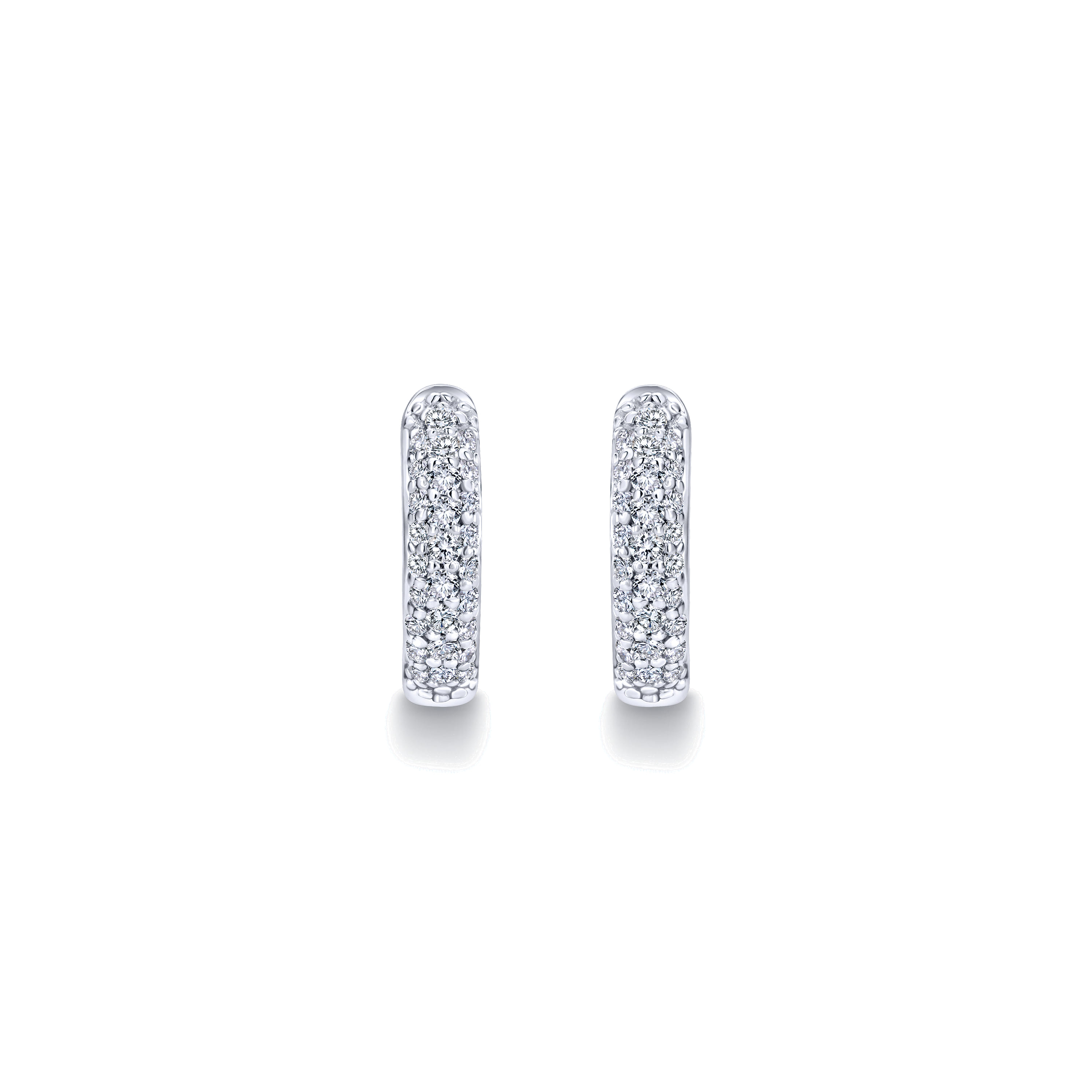 15mm Diamond Huggies in 14K White Gold, photograph 3