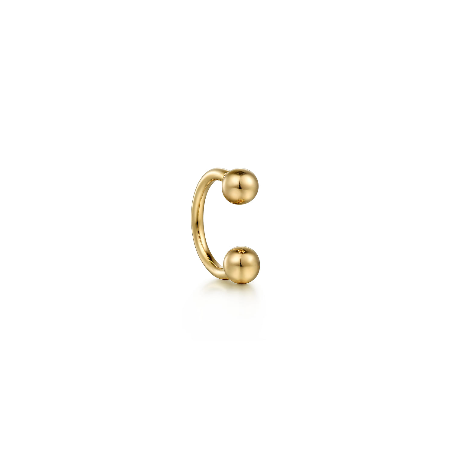 Horseshoe Bar Single Earcuff in 14K Yellow Gold, photograph 2