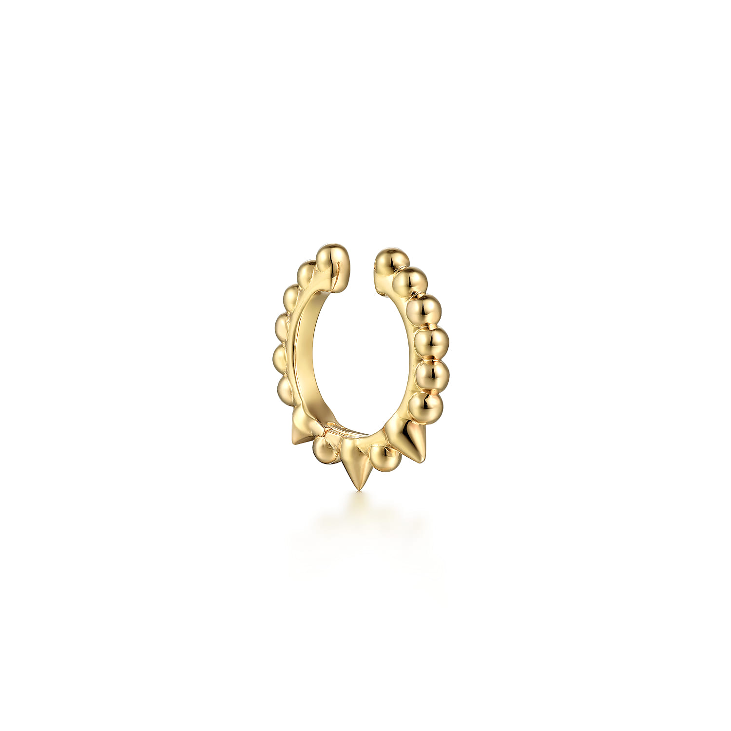 Bujukan Bead Single Ear Cuff Earring in 14K Yellow Gold, photograph 2