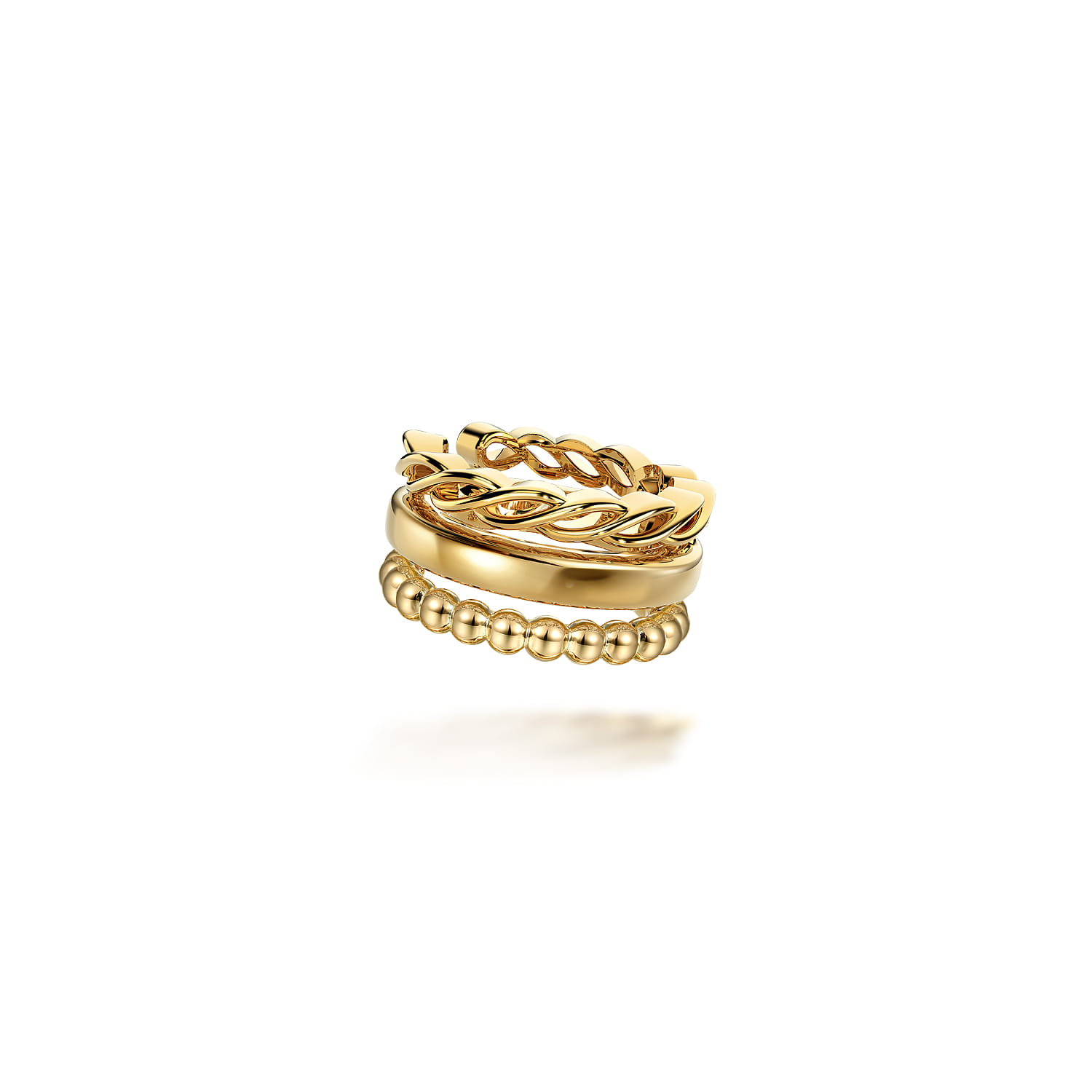 Wide Bujukan Single Earcuff in 14K Yellow Gold
