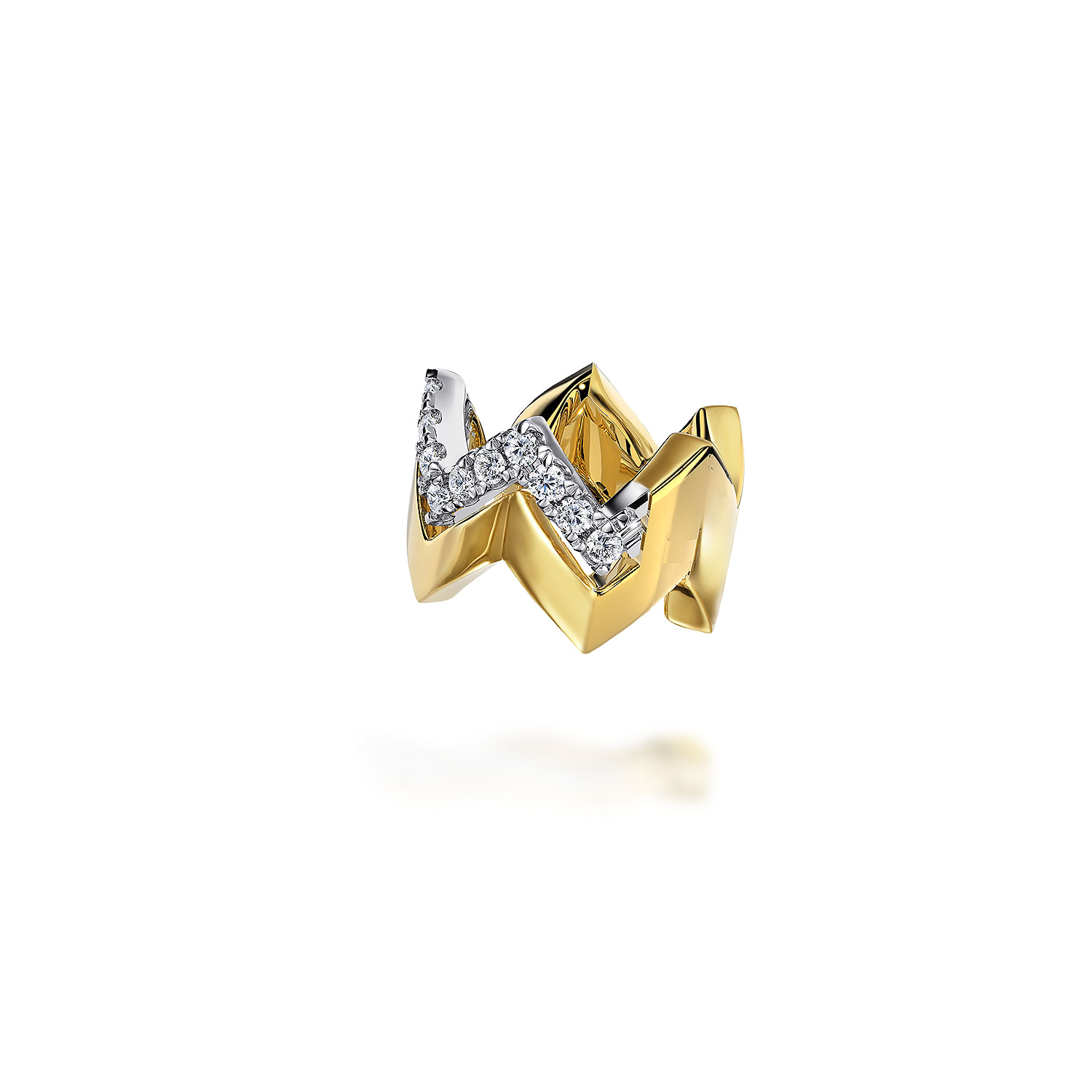 14K White-Yellow Gold Diamond Zig Zag Ear Cuff @ $1300. Shop