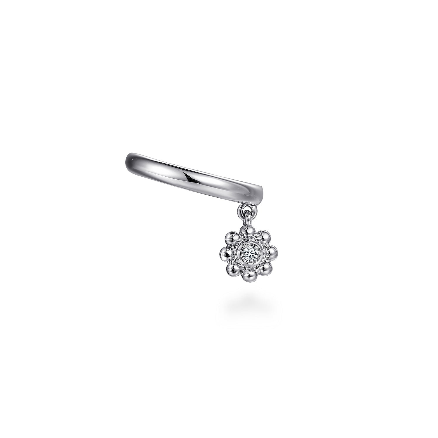 Ear Cuff With Hanging Bujukan Ball and Diamond Cluster