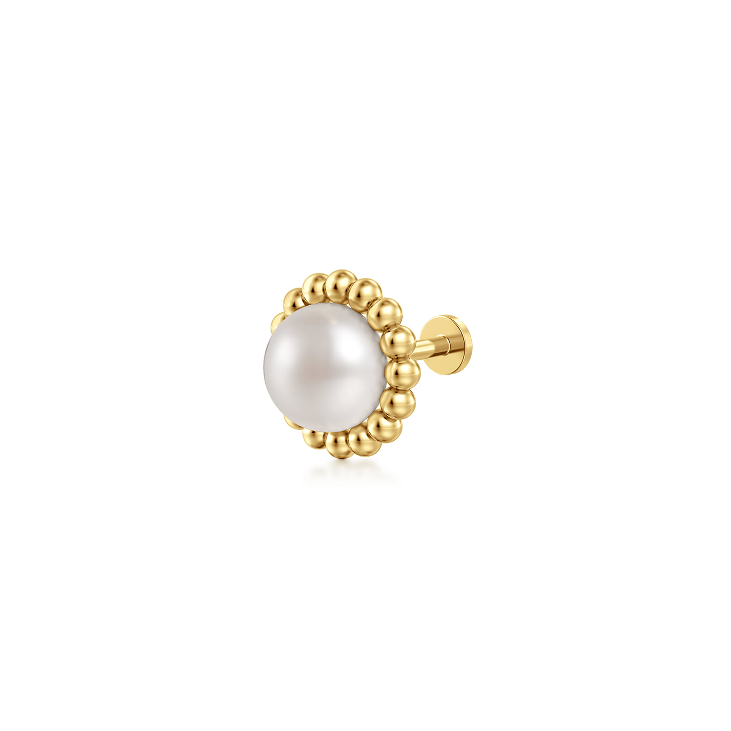 Pearl Flat Back Stud Single Earring