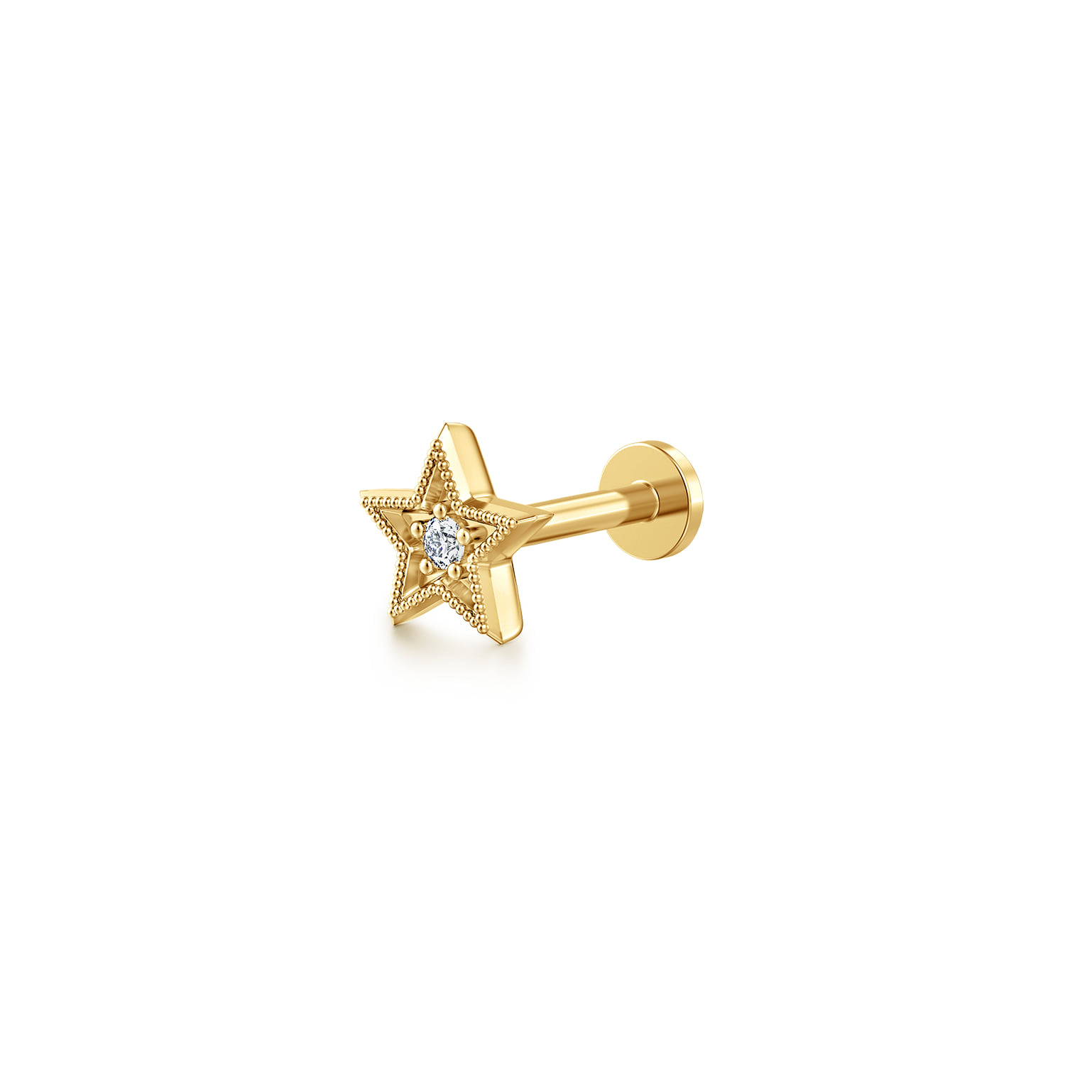 Diamond Star Shape Single Flatback Stud Earring