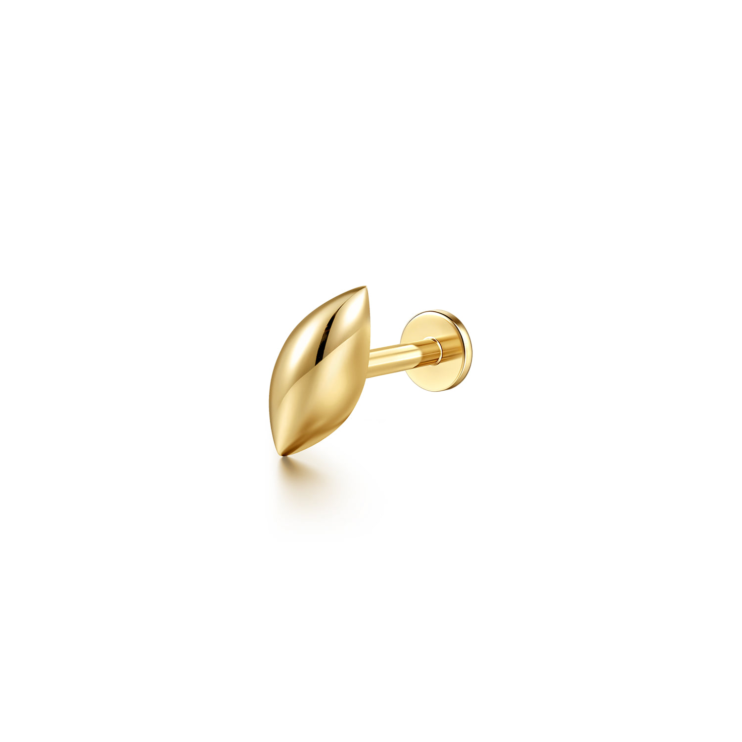 Leaf Single Flatback Stud Earring
