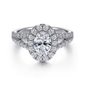 James - 14K White Gold Oval Halo Diamond Engagement Ring