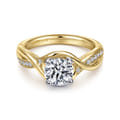 Bailey - 14K White-Yellow Gold Round Diamond Bypass Channel Set Engagement Ring