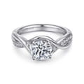 Bailey - 14K White Gold Round Twisted Diamond Channel Set Engagement Ring