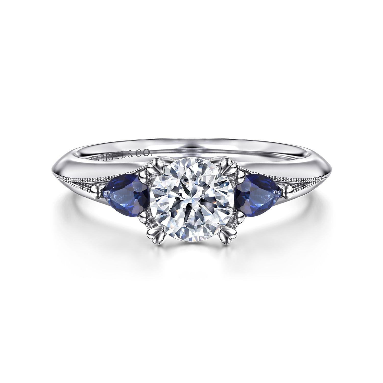 14K White Gold Sapphire and Diamond Engagement Ring @ $1600 14K White Gold Sapphire and Diamond Engagement Ring @ $1600