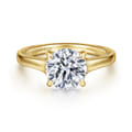 Gia - 14K Yellow Gold Round Diamond Engagement Ring