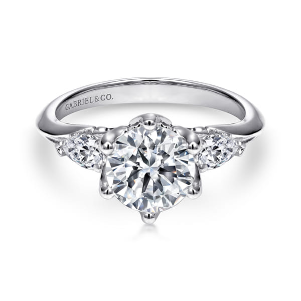 14K White Gold Diamond Engagement Ring