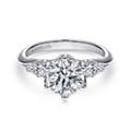Rosario - 18K White Gold Three Stone Round Diamond Engagement Ring