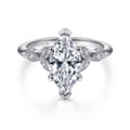 Celia - 14K White Gold 6 Prong Marquise Shape Diamond Engagement Ring