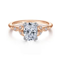 Celia - 14K White-Rose Gold Oval Diamond Engagement Ring