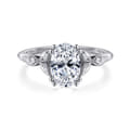 Celia - 14K White Gold Oval Diamond Engagement Ring