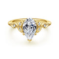 Celia - 14K Yellow Gold Pear Shape Diamond Engagement Ring
