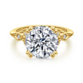 Celia - 14K Yellow Gold Round Diamond Engagement Ring