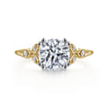 Celia - 14K White-Yellow Gold Round Diamond Engagement Ring