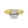 Eliza - Vintage Inspired 14K White-Yellow Gold Split Shank Oval Diamond Engagement Ring