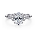 Eliza - Vintage Inspired 14K White Gold Split Shank Oval Diamond Engagement Ring