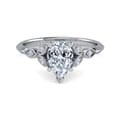 Eliza - Vintage Inspired 14K White Gold Split Shank Pear Shape Diamond Engagement Ring