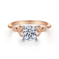 Eliza - Vintage Inspired 14K White-Rose Gold Split Shank Round Diamond Engagement Ring