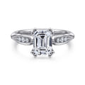 Quinn - 14K White Gold Emerald Cut Diamond Channel Set Engagement Ring