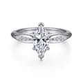 Quinn - 14K White Gold Marquise Shape Diamond Channel Set Engagement Ring