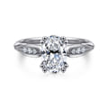 Quinn - 14K White Gold Oval Diamond Channel Set Engagement Ring