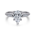 Quinn - 14K White Gold Pear Shape Diamond Channel Set Engagement Ring