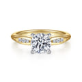 Quinn - 14K White Yellow Gold Round Diamond Engagement Ring