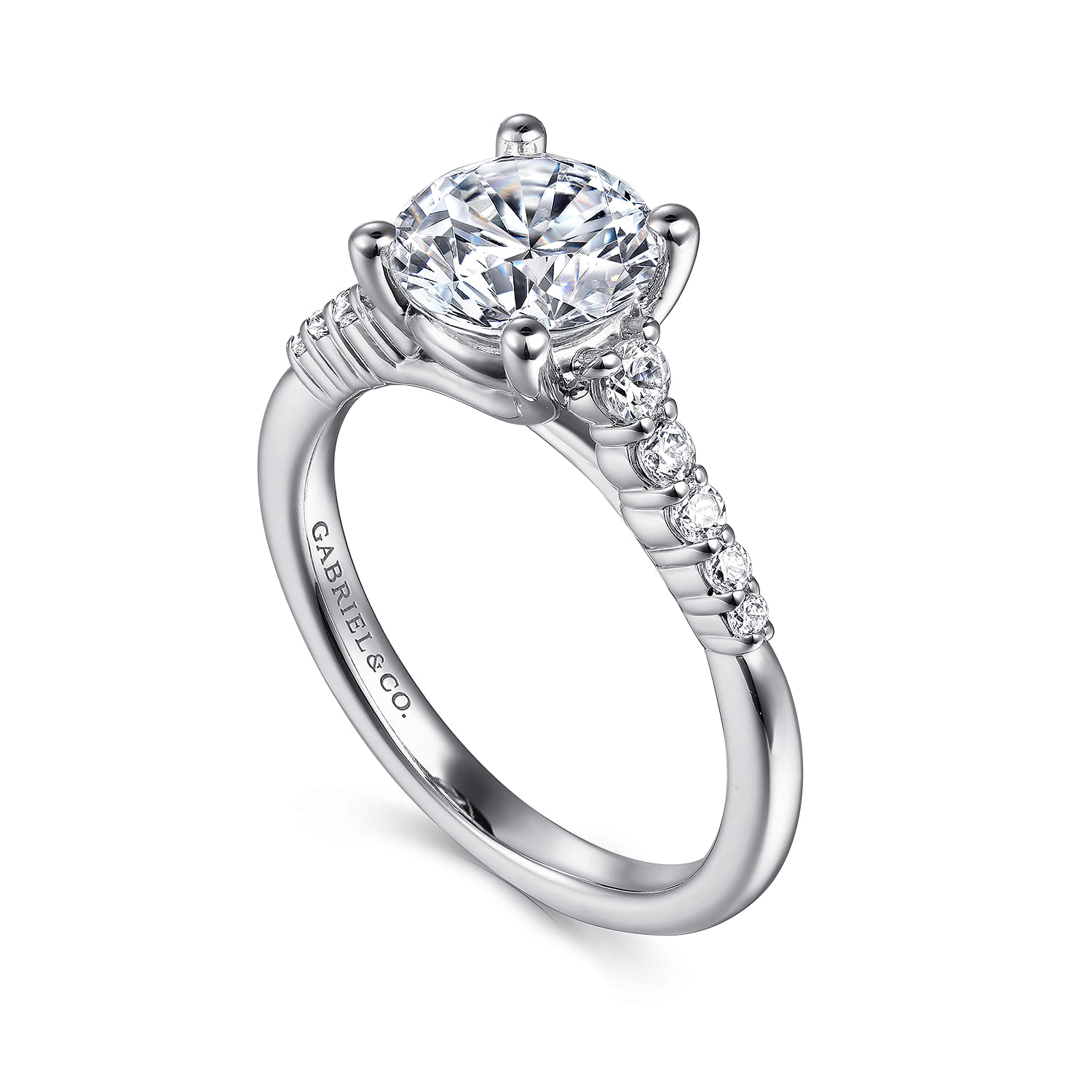 Round Diamond Engagement Ring in Platinum, photograph 2