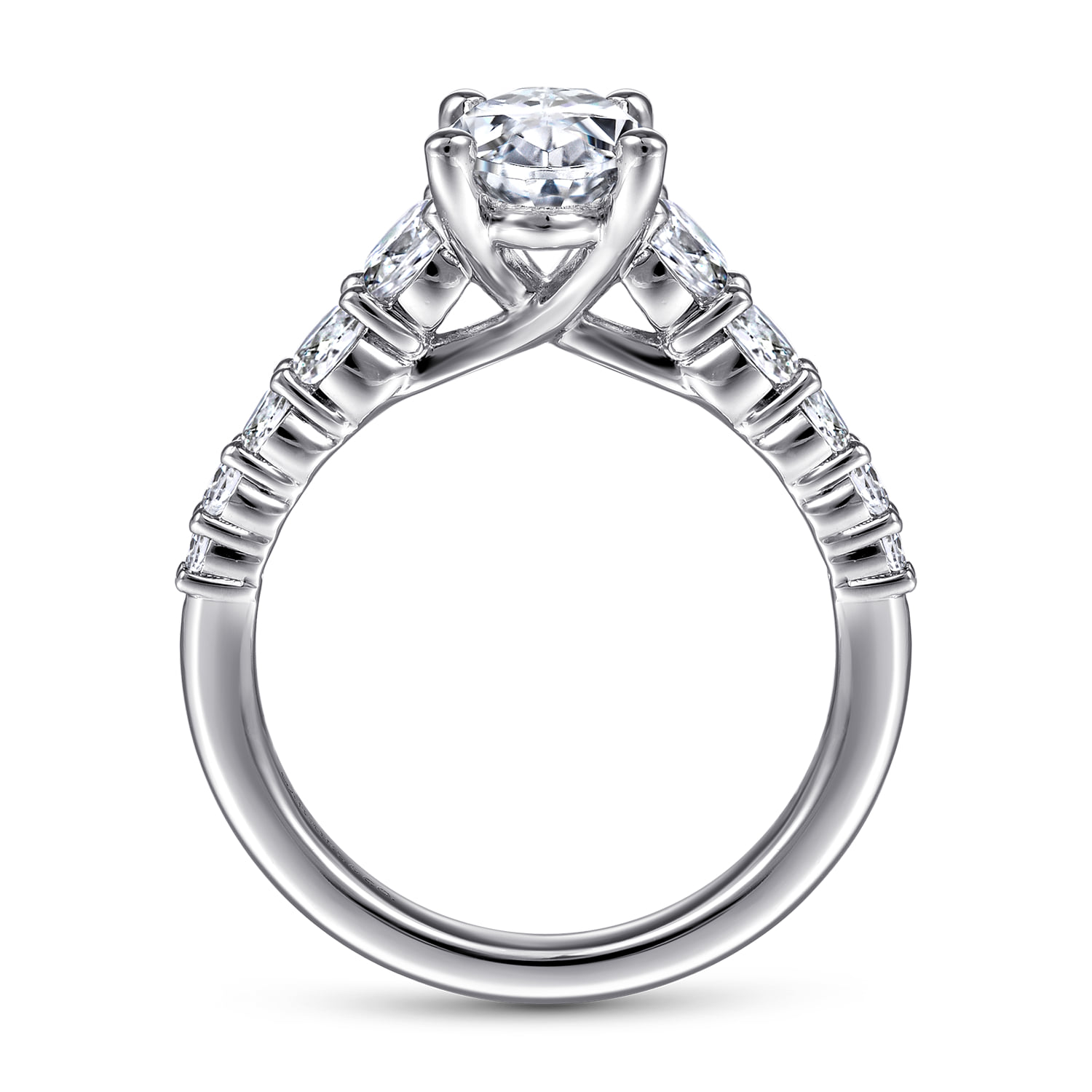 Oval Diamond Engagement Ring in 14K White Gold, photograph 2