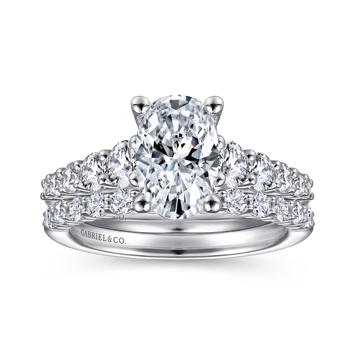 Oval Diamond Engagement Ring in 14K White Gold, photograph 4