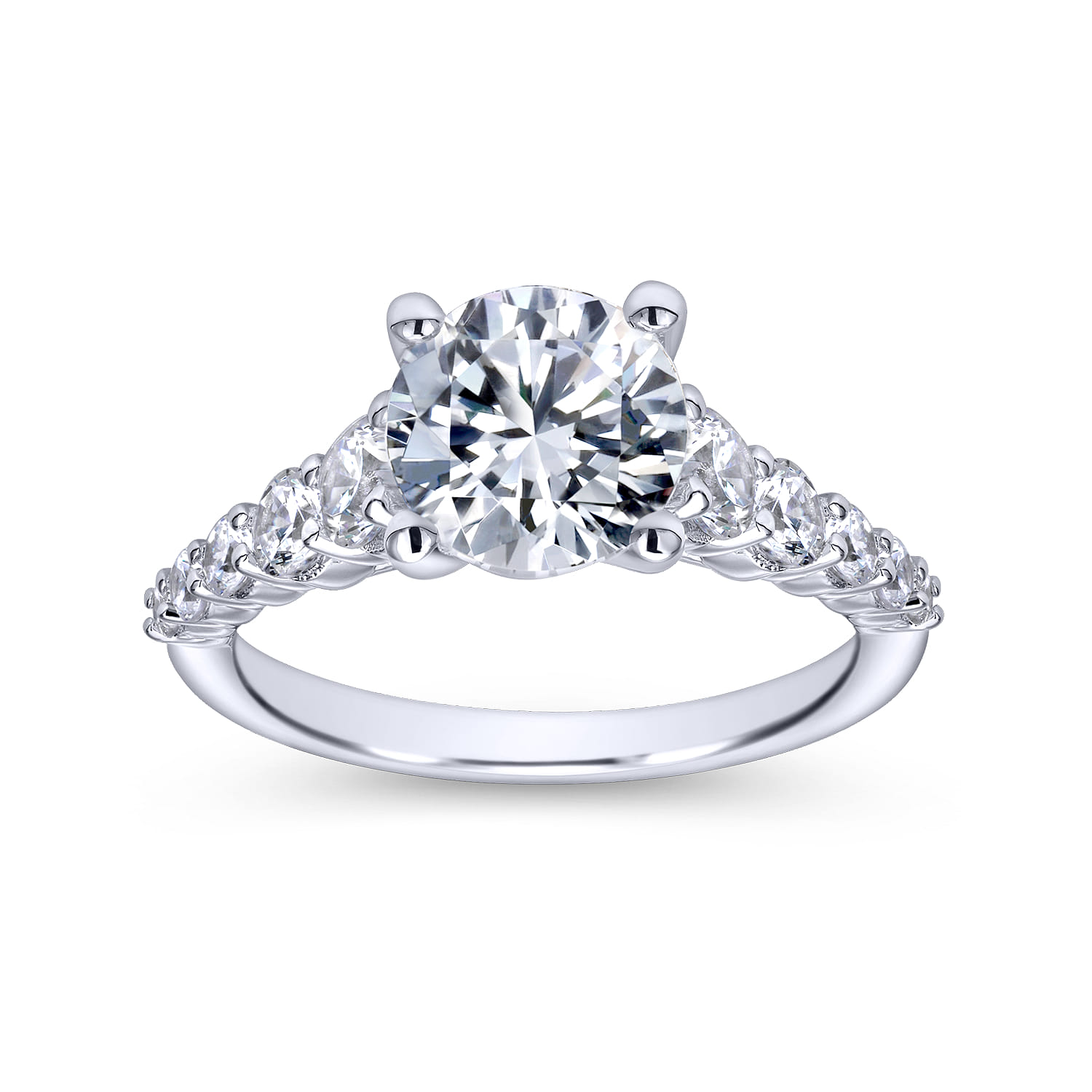 Round Diamond Engagement Ring in Platinum, photograph 5