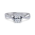 Leigh - 14K White Gold Oval Diamond Engagement Ring