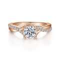 Leigh - 14K Rose Gold Round Diamond Engagement Ring