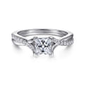 Leigh - 14K White Gold Princess Cut Diamond Engagement Ring