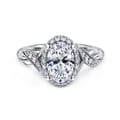 Shae - Vintage Inspired 14K White Gold Oval Halo Diamond Engagement Ring