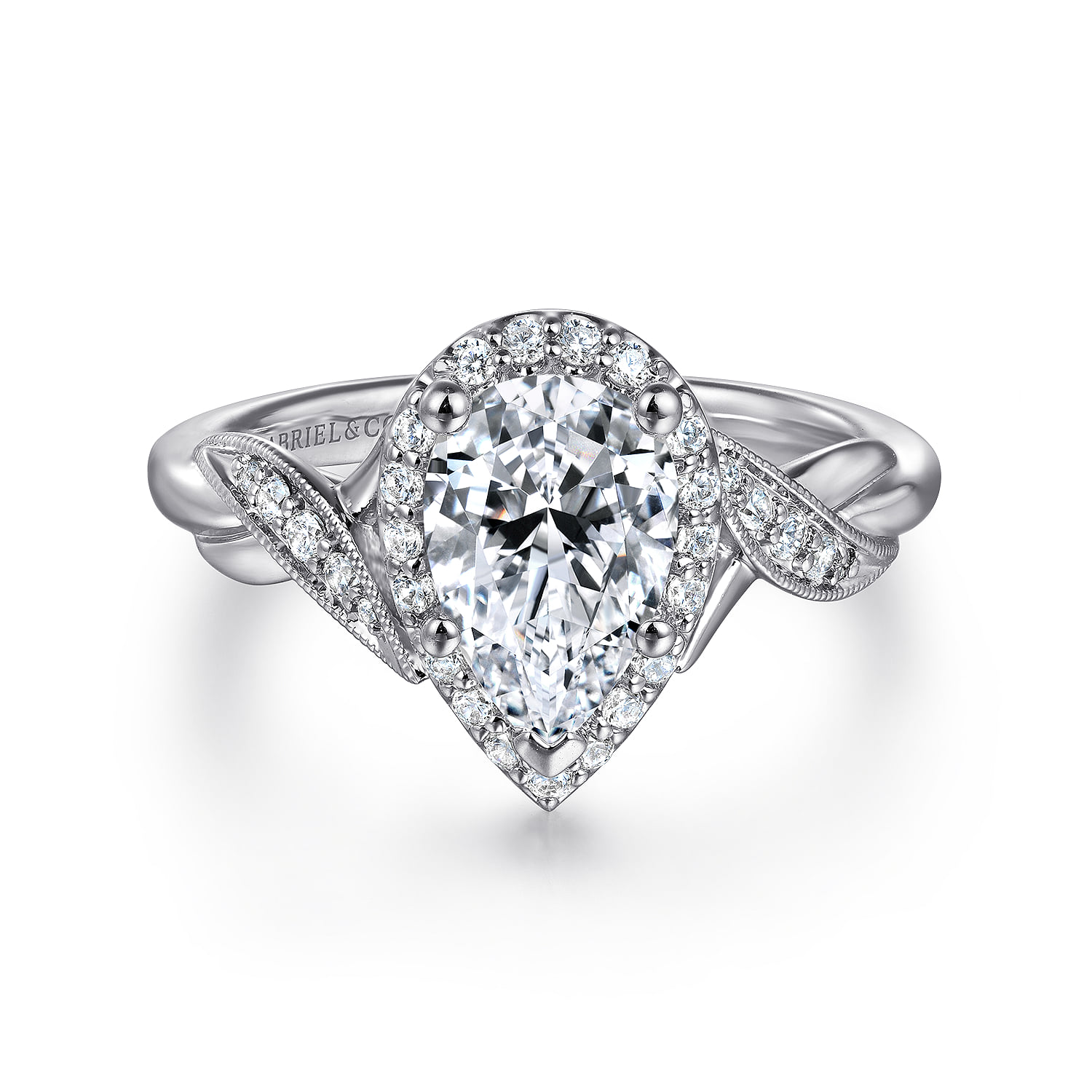 Vintage Inspired Halo Diamond Engagement Ring
