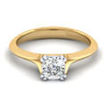 Ellis - 14K White-Yellow Gold Cushion Cut Diamond Engagement Ring