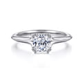Ellis - 14K White Gold Cushion Cut Diamond Engagement Ring