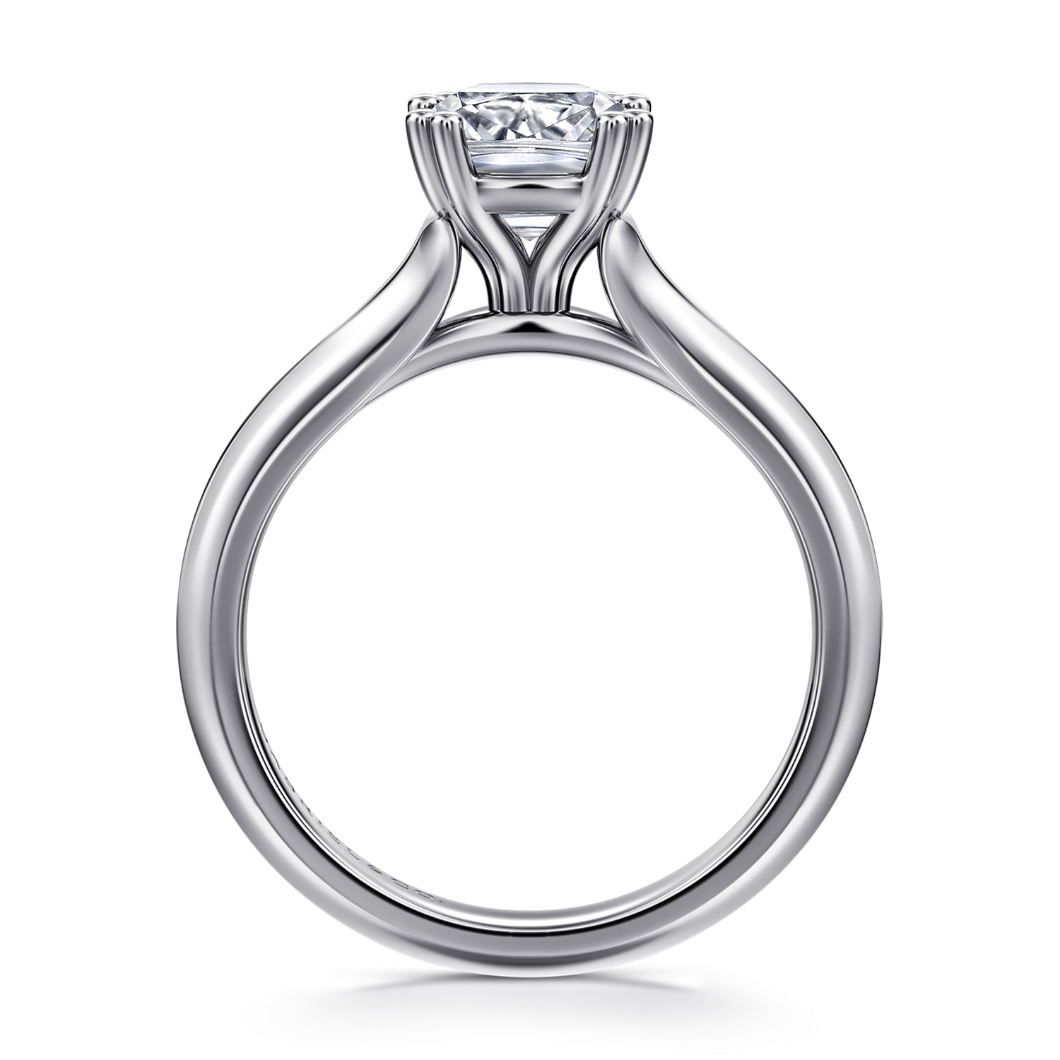 Cushion Diamond Engagement Ring in 14K White Gold, photograph 2