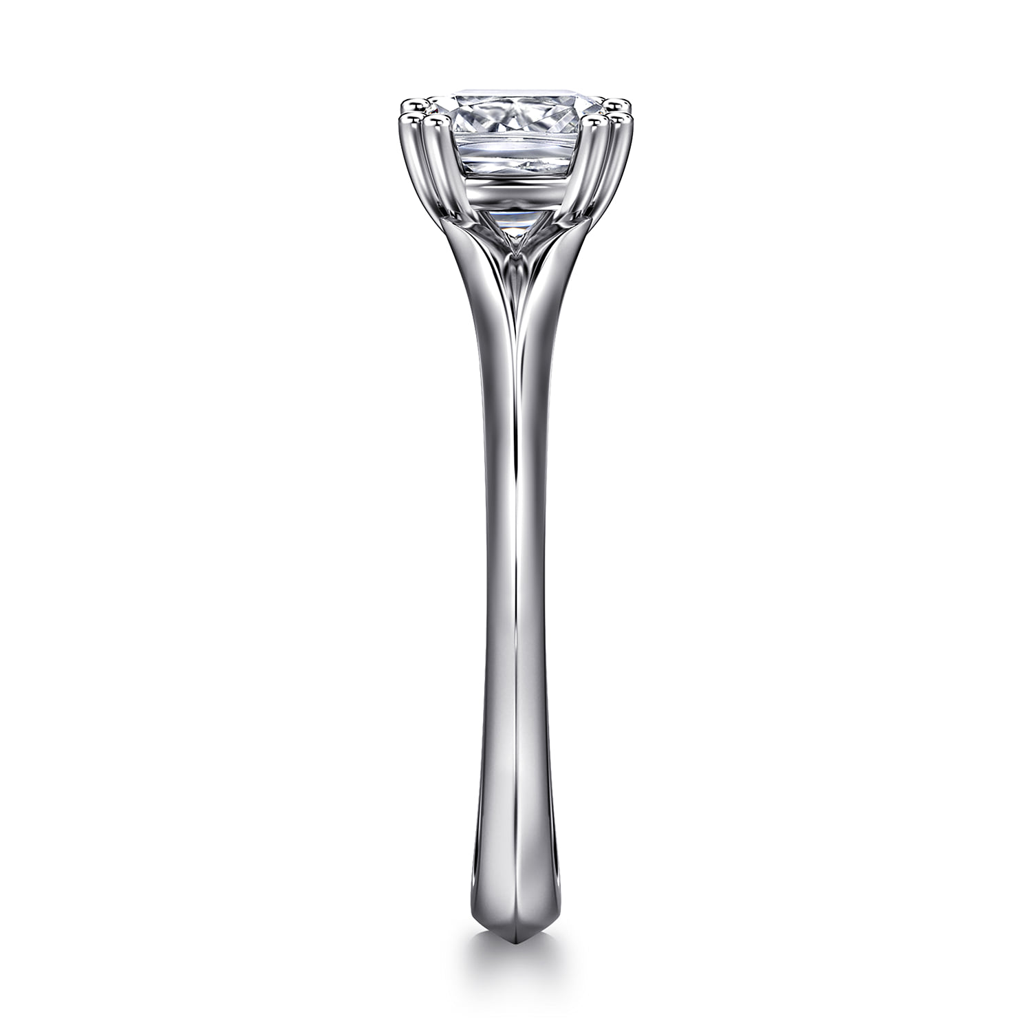 Cushion Diamond Engagement Ring in 14K White Gold, photograph 4