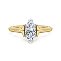 Ellis - 14K White-Yellow Gold Marquise Diamond Engagement Ring